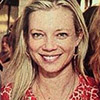 Amy Smart wearing Natalie Martin silk sarong print dress and Feathered Soul necklace